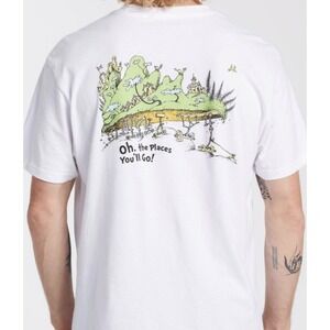 Billabong Men's Arch Fill Tee T-Shirt Off White Dr Suess Sz Medium 100% Cotton